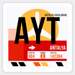 Antalya (AYT) Airport // Sunset Baggage Tag Sticker
